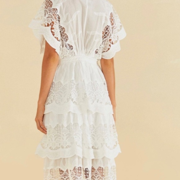 FARM Rio NWT Richelieu Midi White Dress Size M - Picture 2 of 7
